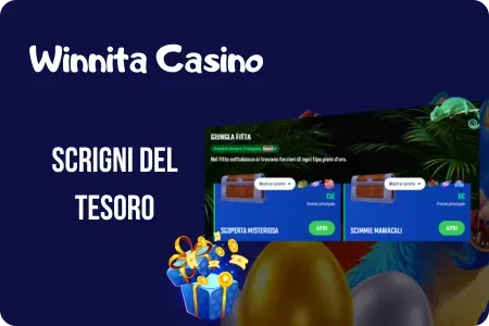 Scrigni del tesoro Winnita con premi in denaro e giri gratis per i giocatori italiani
