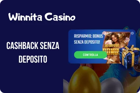 Saldo Risparmi Winnita con cashback senza deposito per i giocatori italiani
